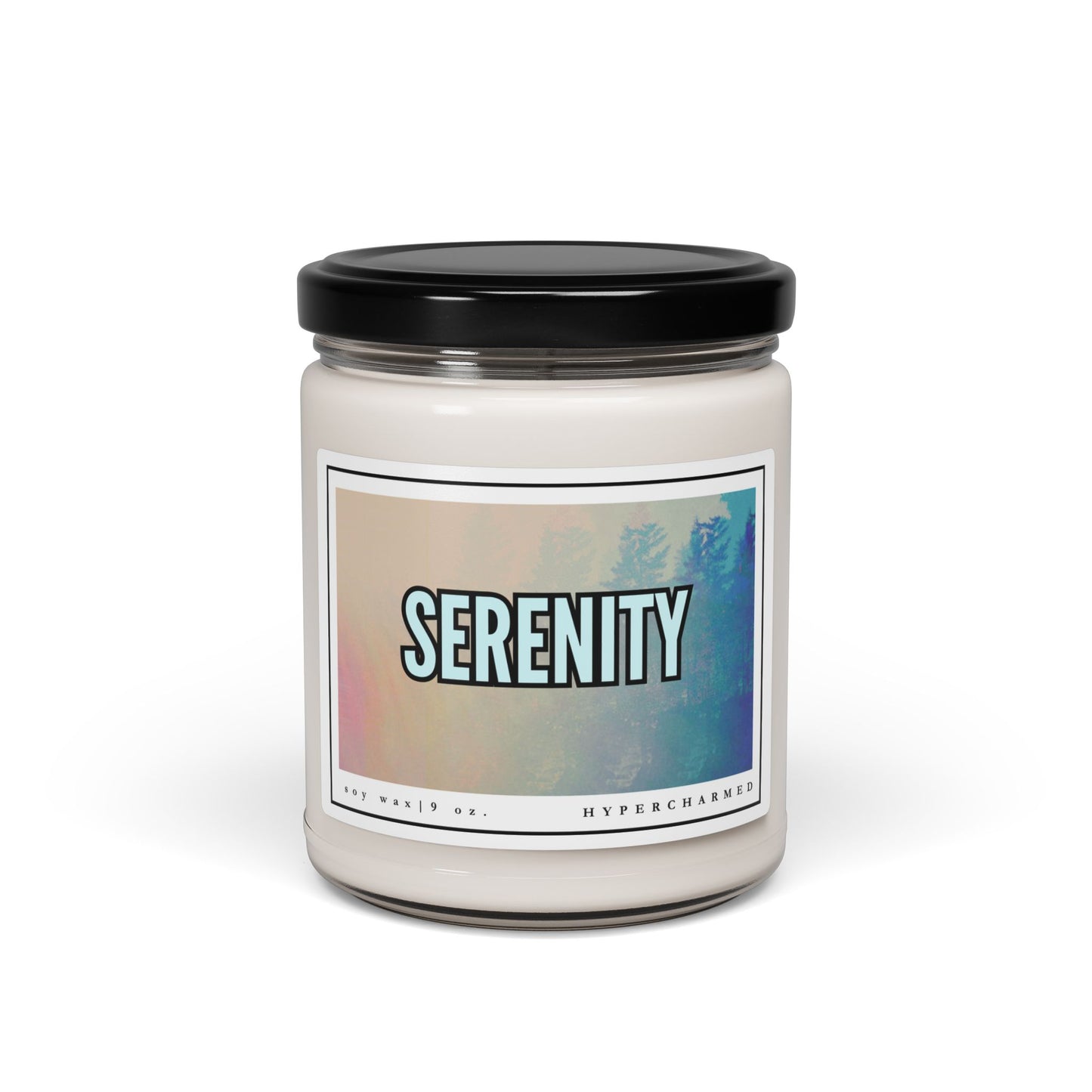 SERENITY Scented Soy Candle, 9oz, Modern Candle, Recovery Gift, Glass Jar Candle, Magic Candle, Altar Candle, Witch Candle, 9oz Candle