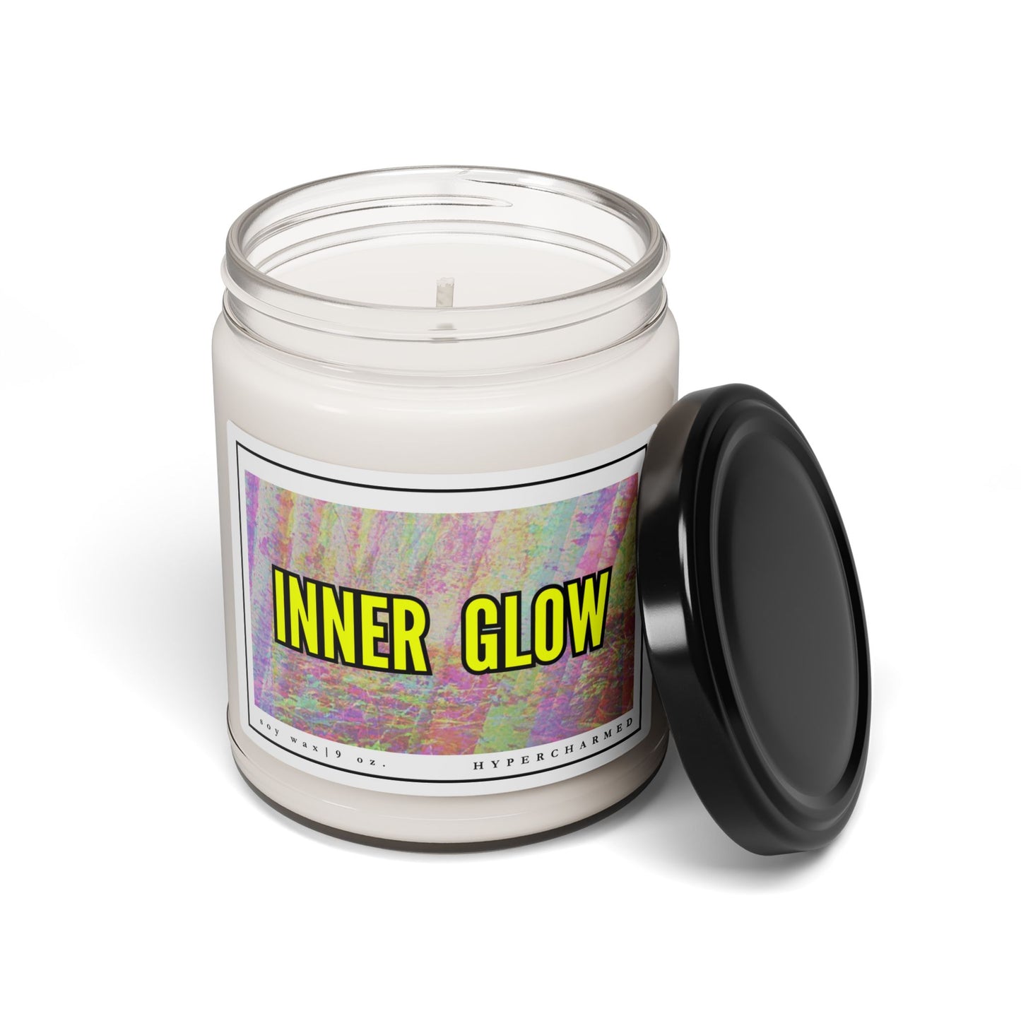 INNER GLOW Scented Soy Candle, Modern Candle, Glass Jar Candle, Magic Candle, Altar Candle, Witch Candle, 9oz Candle Neon Candle