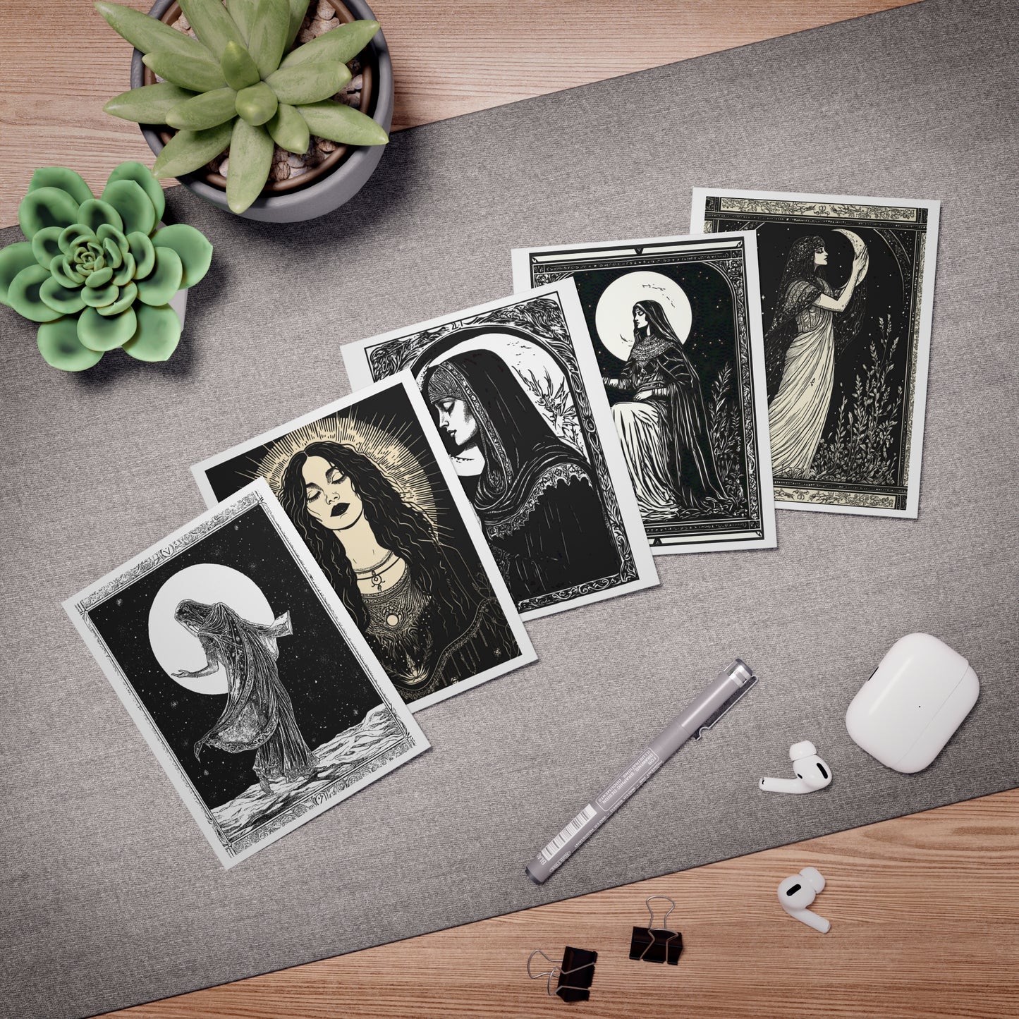 Moon Maiden Moon Goddess Greeting Cards (5-Pack)