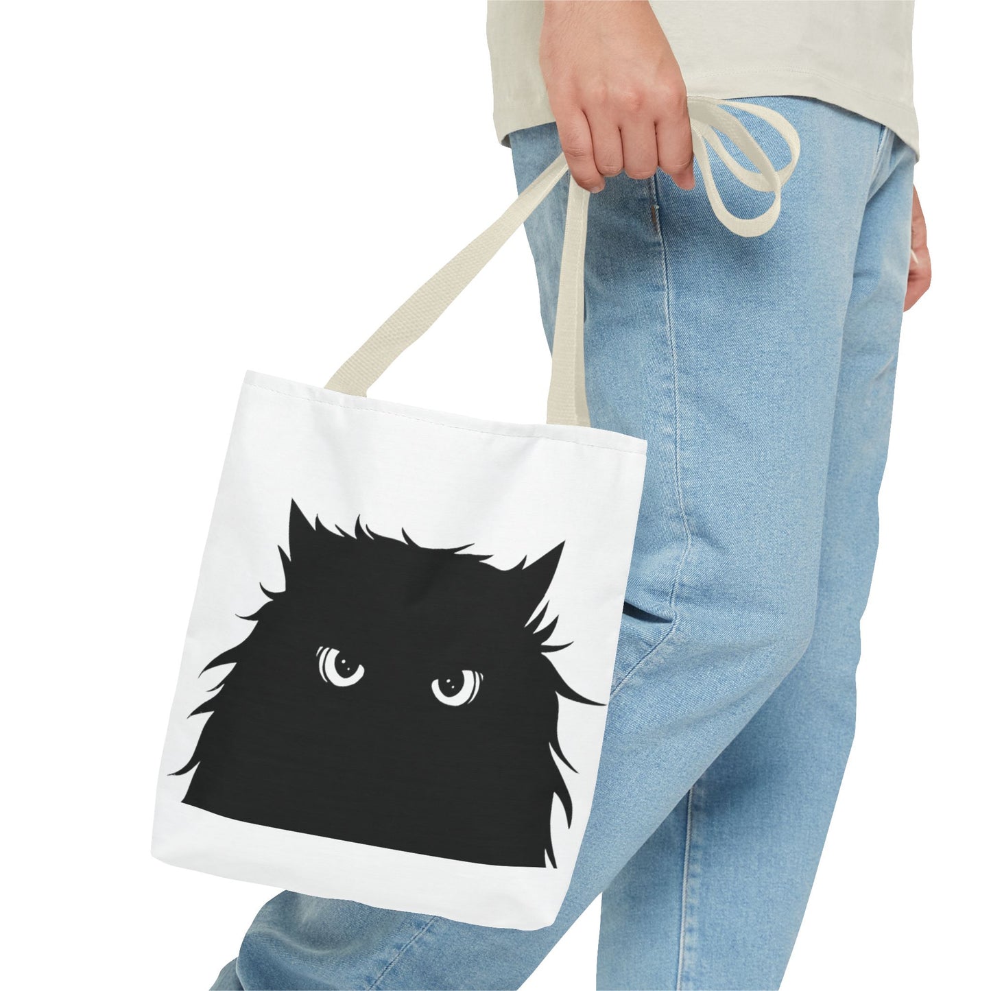 Trick or Treat Tote Black Cat Halloween Candy Bag