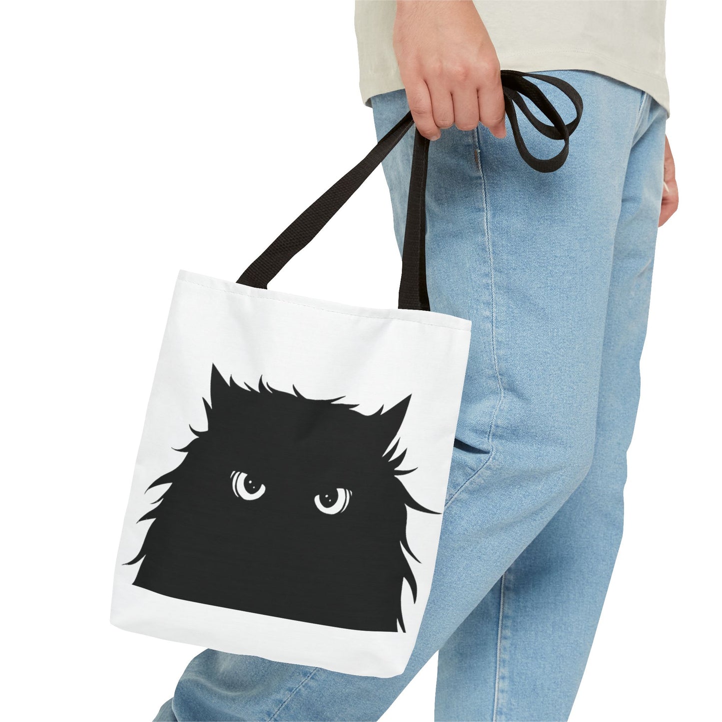 Trick or Treat Tote Black Cat Halloween Candy Bag