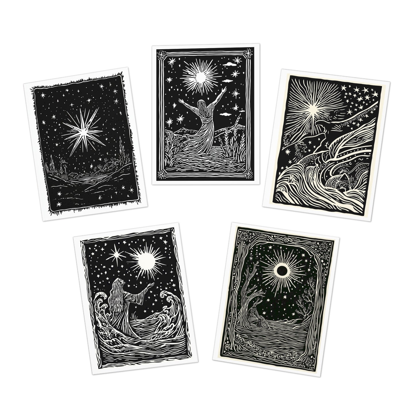 Holiday Winter Light Greeting Cards (5-Pack)