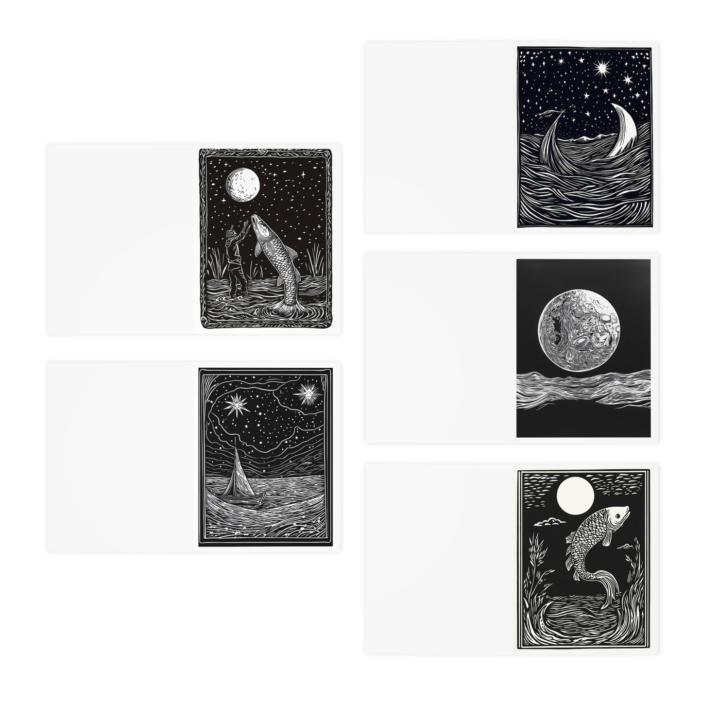 Moon & Tides Greeting Cards (5-Pack)