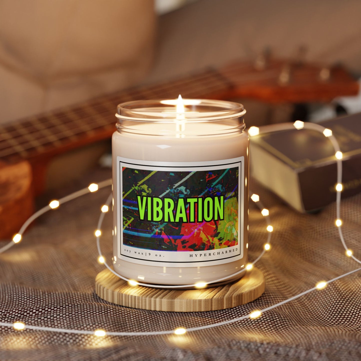 VIBRATION Modern Candle, Vibes Candle, Modern Candle, Glass Jar Candle, Magic Candle, Altar Candle, Witch Candle, 9oz Candle