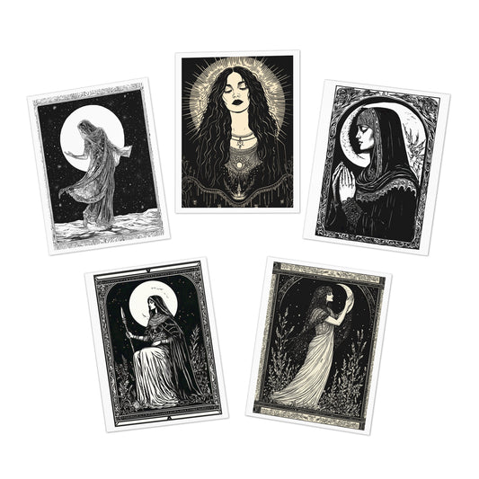 Moon Maiden Moon Goddess Greeting Cards (5-Pack)