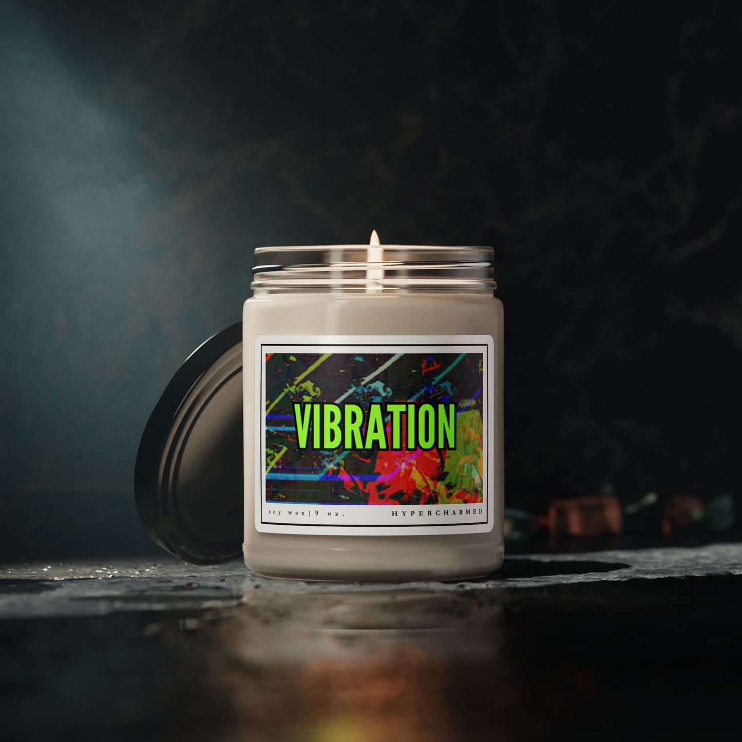 VIBRATION Modern Candle, Vibes Candle, Modern Candle, Glass Jar Candle, Magic Candle, Altar Candle, Witch Candle, 9oz Candle