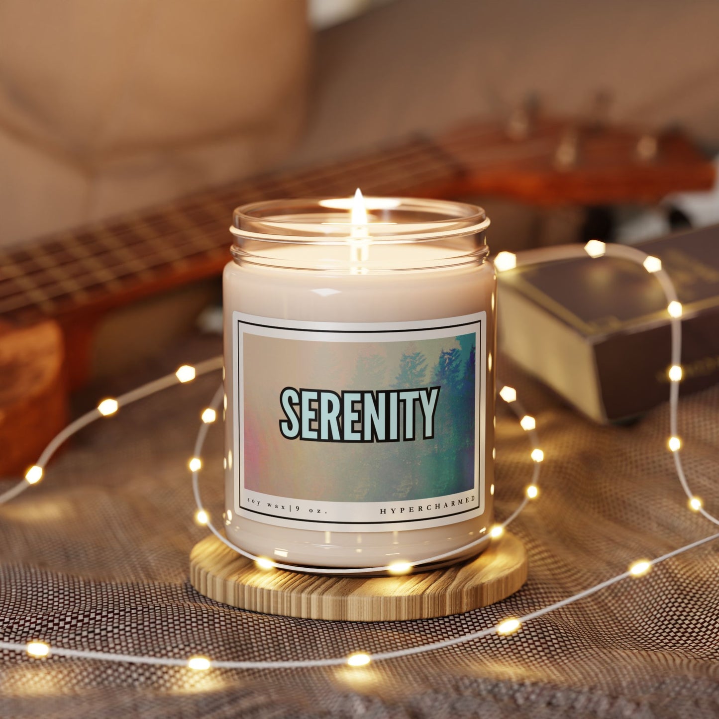 SERENITY Scented Soy Candle, 9oz, Modern Candle, Recovery Gift, Glass Jar Candle, Magic Candle, Altar Candle, Witch Candle, 9oz Candle