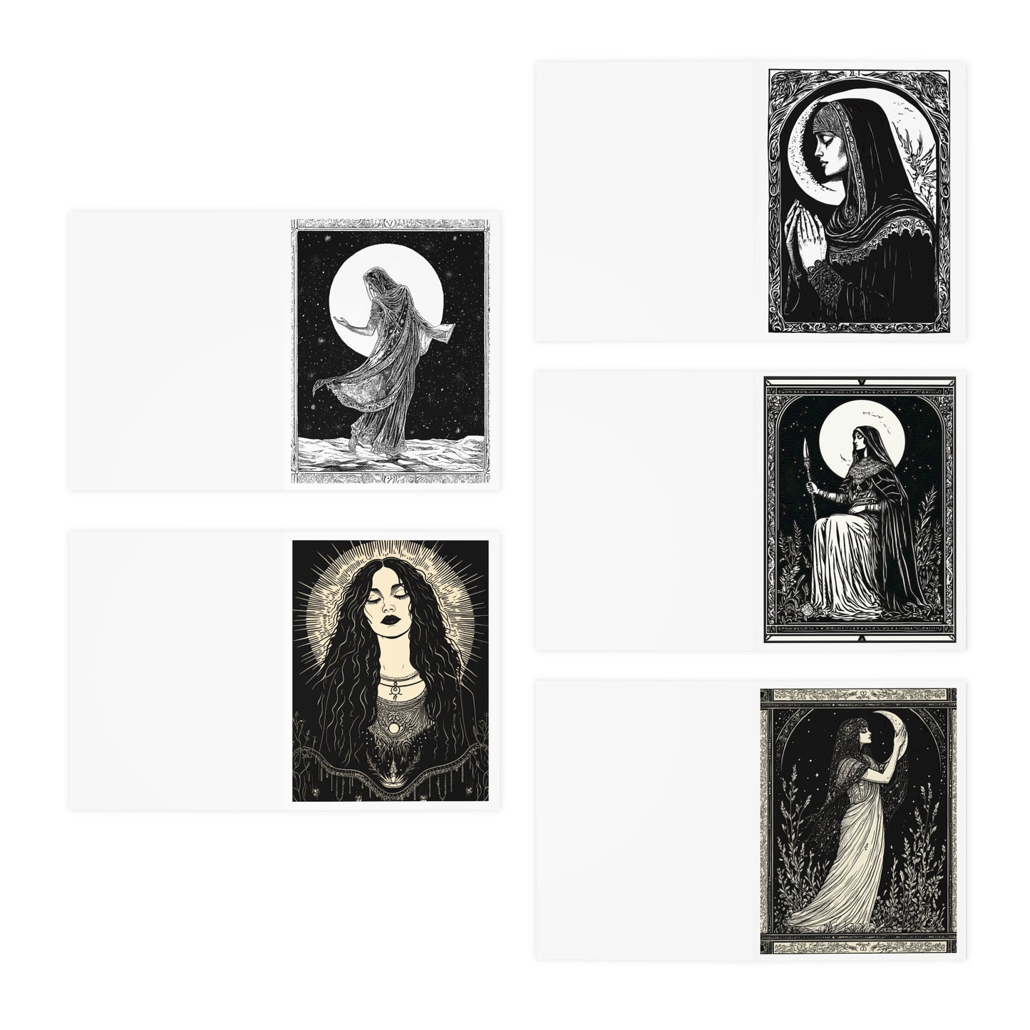 Moon Maiden Moon Goddess Greeting Cards (5-Pack)