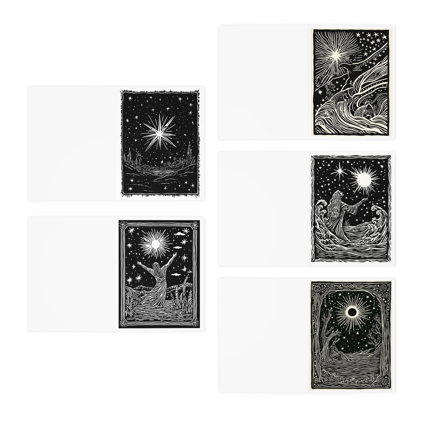 Holiday Winter Light Greeting Cards (5-Pack)